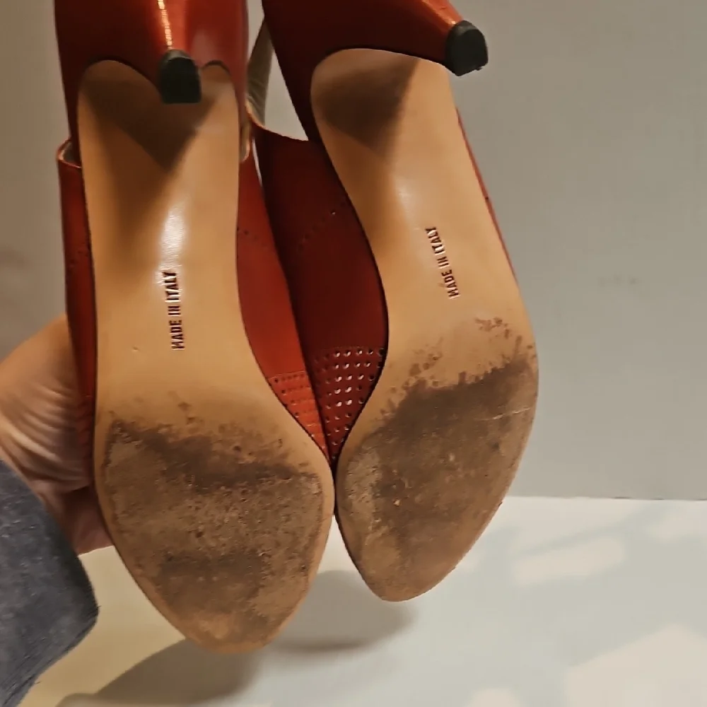 Salvatore Ferragamo Women's Rust Slingback Heels Size 7.5 AA - Picture 5 of 12